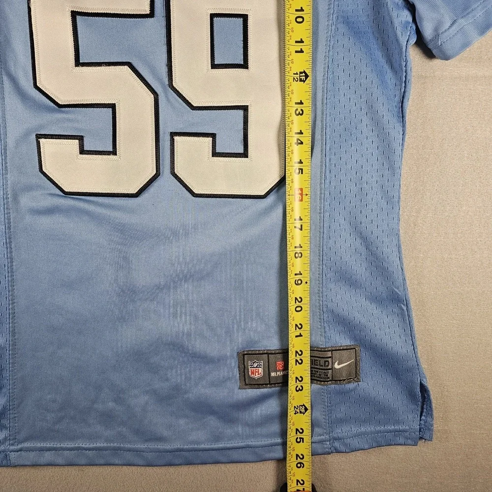 Nike Carolina Panthers Luke Kuechly #59 Jersey Women's Medium Blue NFL On Field